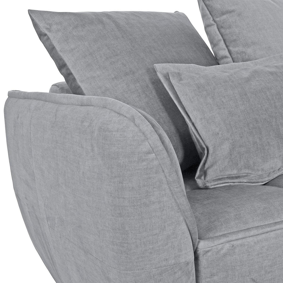 SCHLAFSOFA in Flachgewebe Hellgrau  - Hellgrau/Schwarz, Konventionell, Kunststoff/Textil (250/70/118cm) - MID.YOU