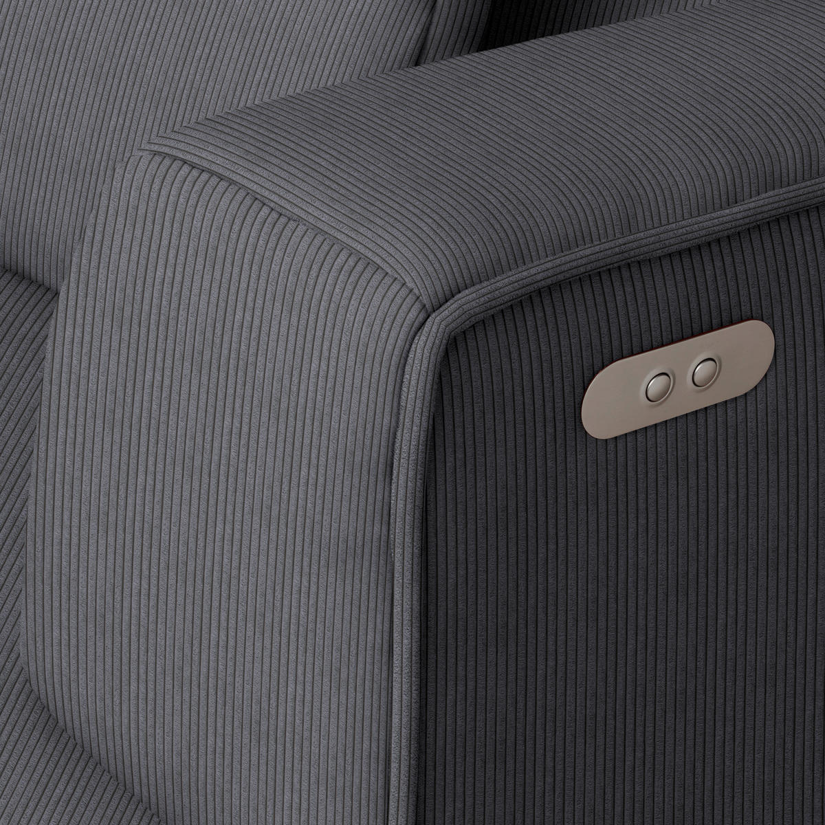 ECKSOFA  in Feincord Dunkelgrau  288/188 cm  - Dunkelgrau/Schwarz, Design, Kunststoff/Textil (288/188cm) - Welnova