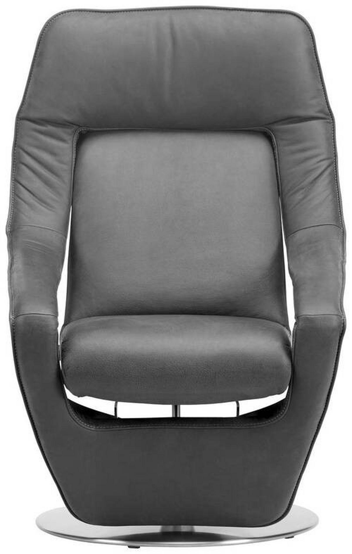 RELAXSESSEL in Leder Schwarz  - Schwarz/Grau, Design, Leder/Metall (77/113/91cm) - Koinor