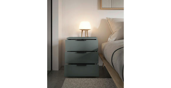 NACHTSCHRANK 45/61/40 cm - Salbeigrün/Schwarz, Basics, Holzwerkstoff/Kunststoff (45/61/40cm) - Carryhome