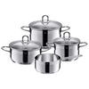 KOCHTOPFSET Diamant 4-teilig  - Edelstahlfarben, Basics, Glas/Metall - Silit