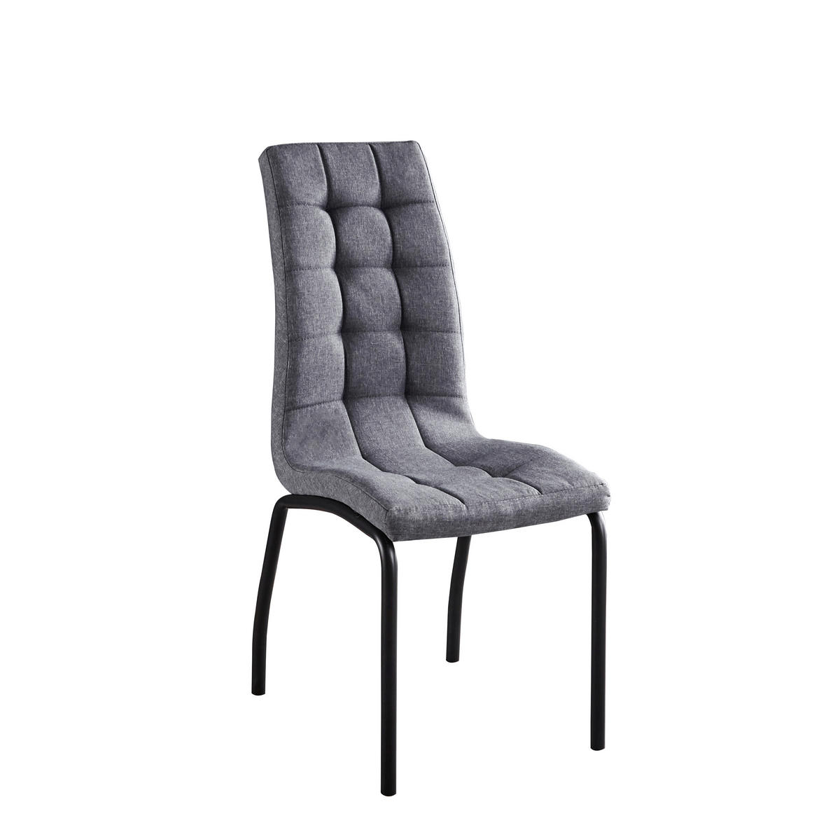 STUHL-SET 2 Stück  in  - Hellgrau/Schwarz, Design, Textil/Metall (42/103/58,5cm) - Livetastic