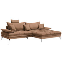 ECKSOFA PRATO Rostfarben Webstoff  - Rostfarben/Schwarz, MODERN, Textil/Metall (292/176cm) - MID.YOU