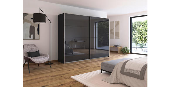 SCHWEBETÜRENSCHRANK  in Grau  - Alufarben/Grau, KONVENTIONELL, Glas/Holzwerkstoff (271/210/62cm) - Xora