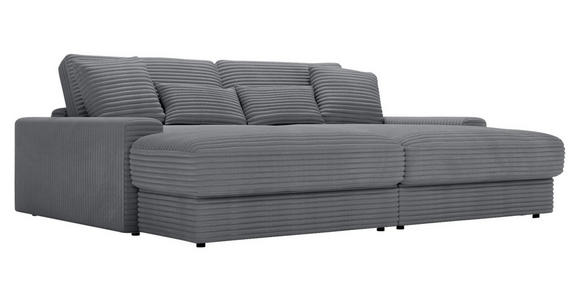 BIGSOFA in Cord Dunkelgrau  - Dunkelgrau/Schwarz, MODERN, Kunststoff/Textil (230/85/190cm) - Carryhome