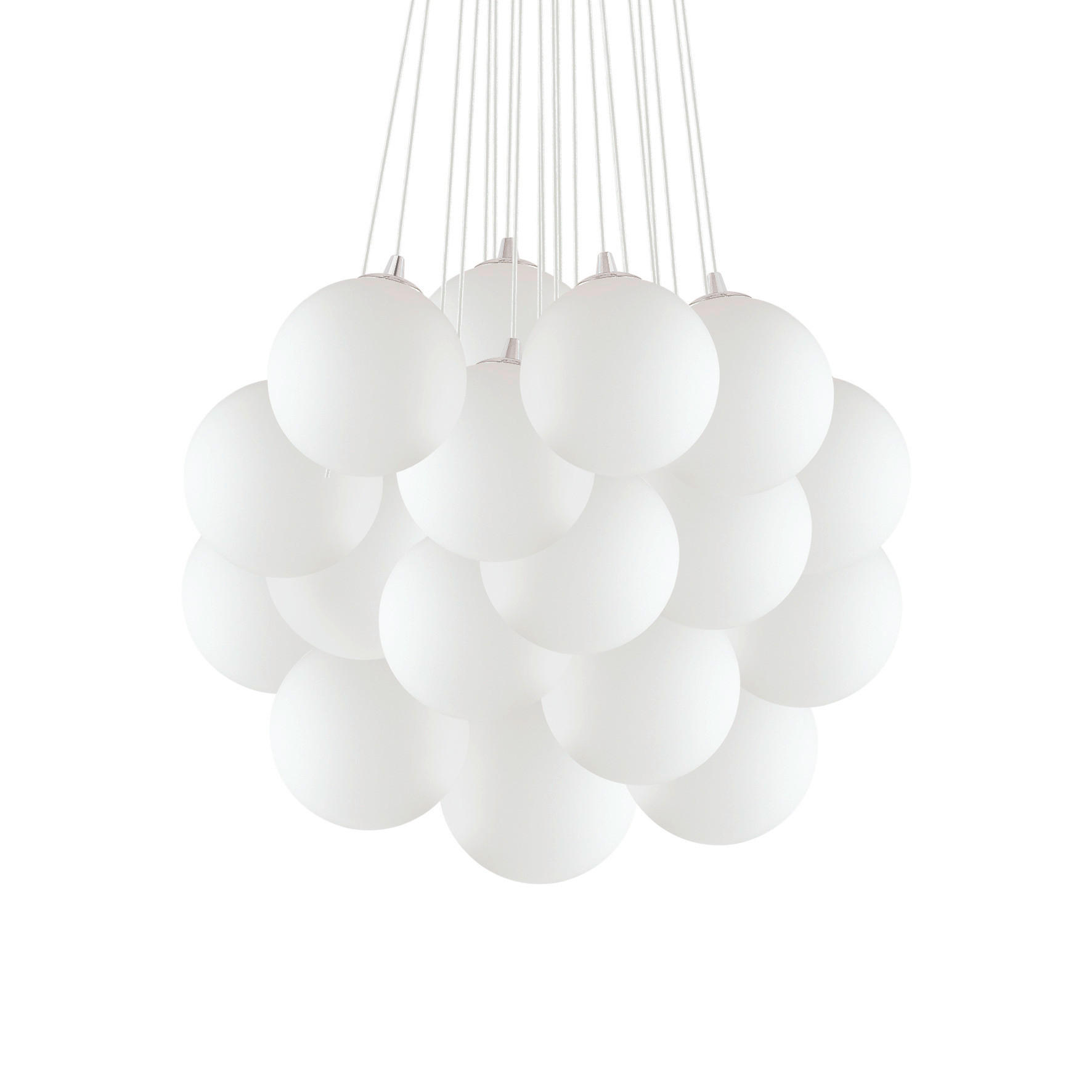 HÄNGELEUCHTE Mapa Plus 80/43-130 cm   - Weiß, Basics, Glas (80/43-130cm) - Ideal Lux