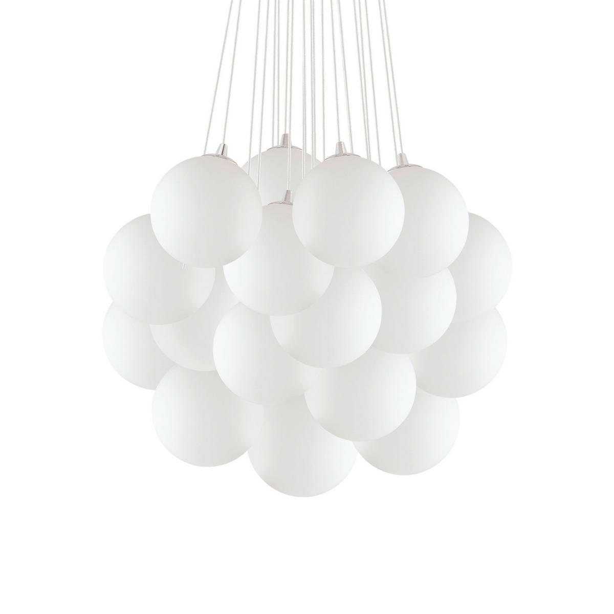 HÄNGELEUCHTE Mapa Plus 80/43-130 cm   - Weiß, Basics, Glas (80/43-130cm) - Ideal Lux