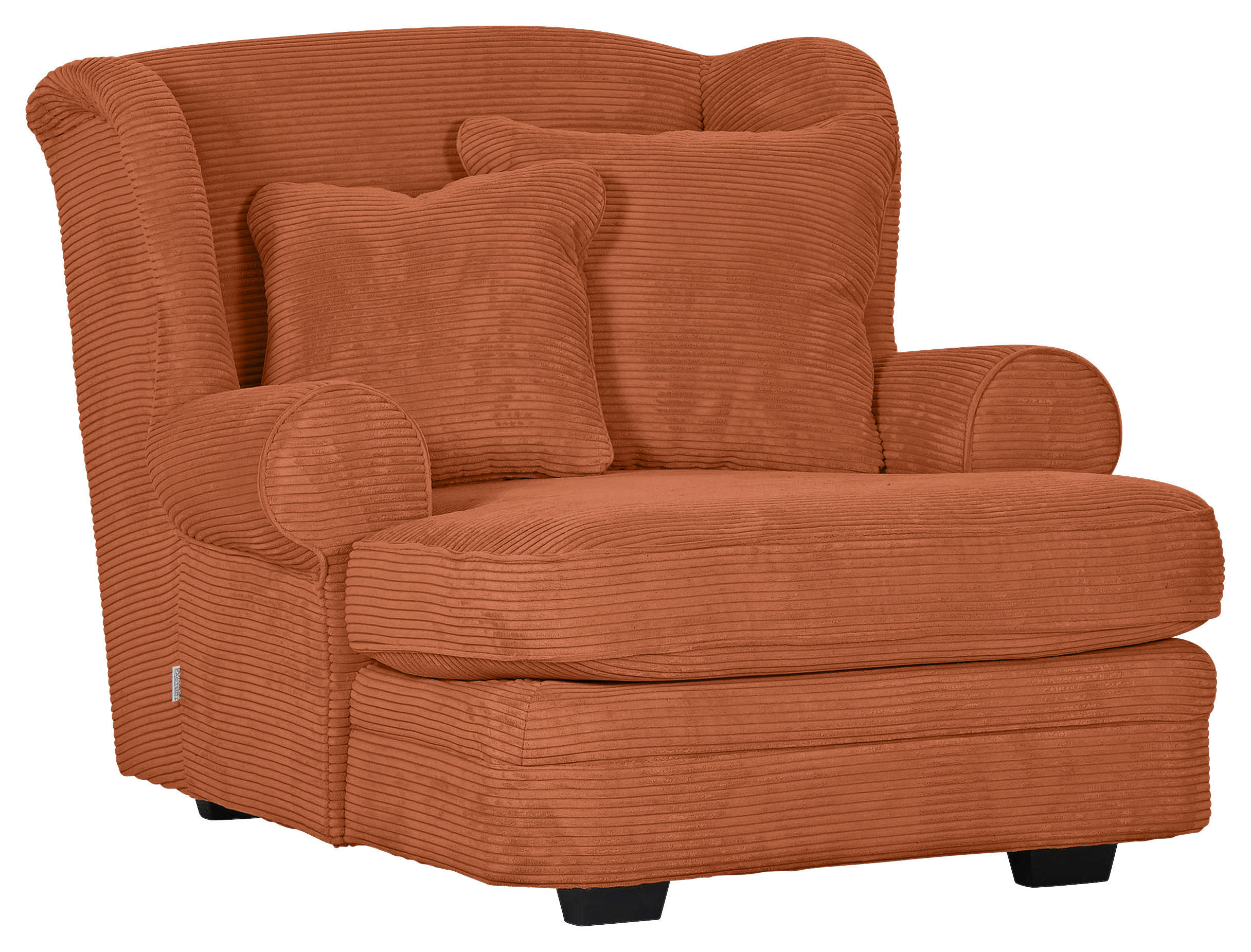XXL KŘESLO, textil, rezavá - tmavě hnědá/rezavá, Design, dřevo/textil (121/100/140cm) - Ambia Home