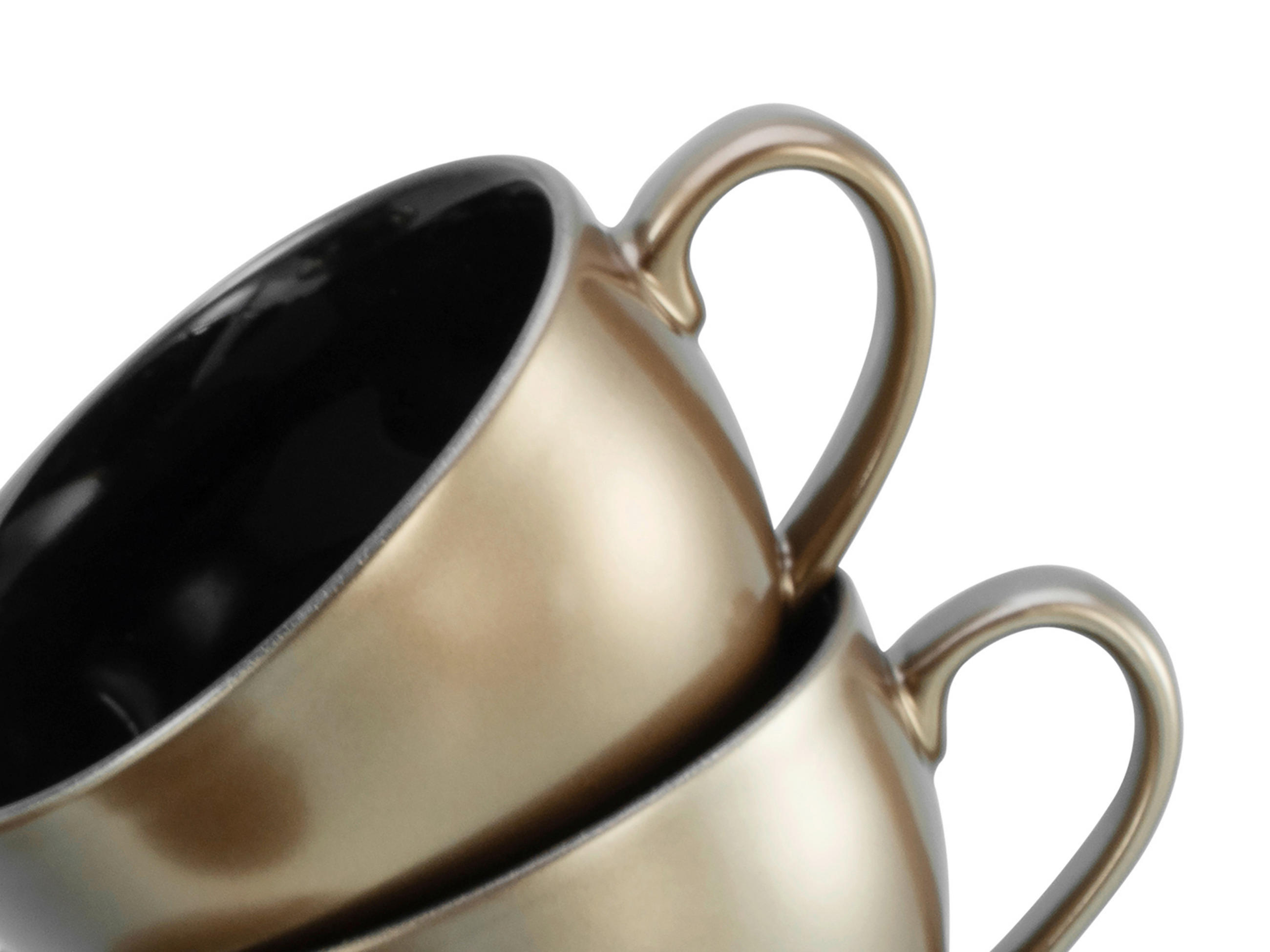 CAPPUCCINOKOPP MED FAT Golden Days Schwarz    - svart/guldfärgad, Basics, keramik - Creatable