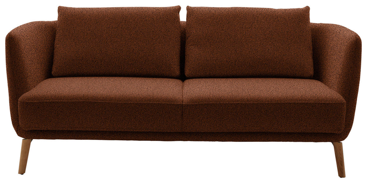 2,5-SITZER  in Flachgewebe Rostfarben  - Eichefarben/Rostfarben, Design, Holz/Textil (190/71/91cm) - Schöner Wohnen