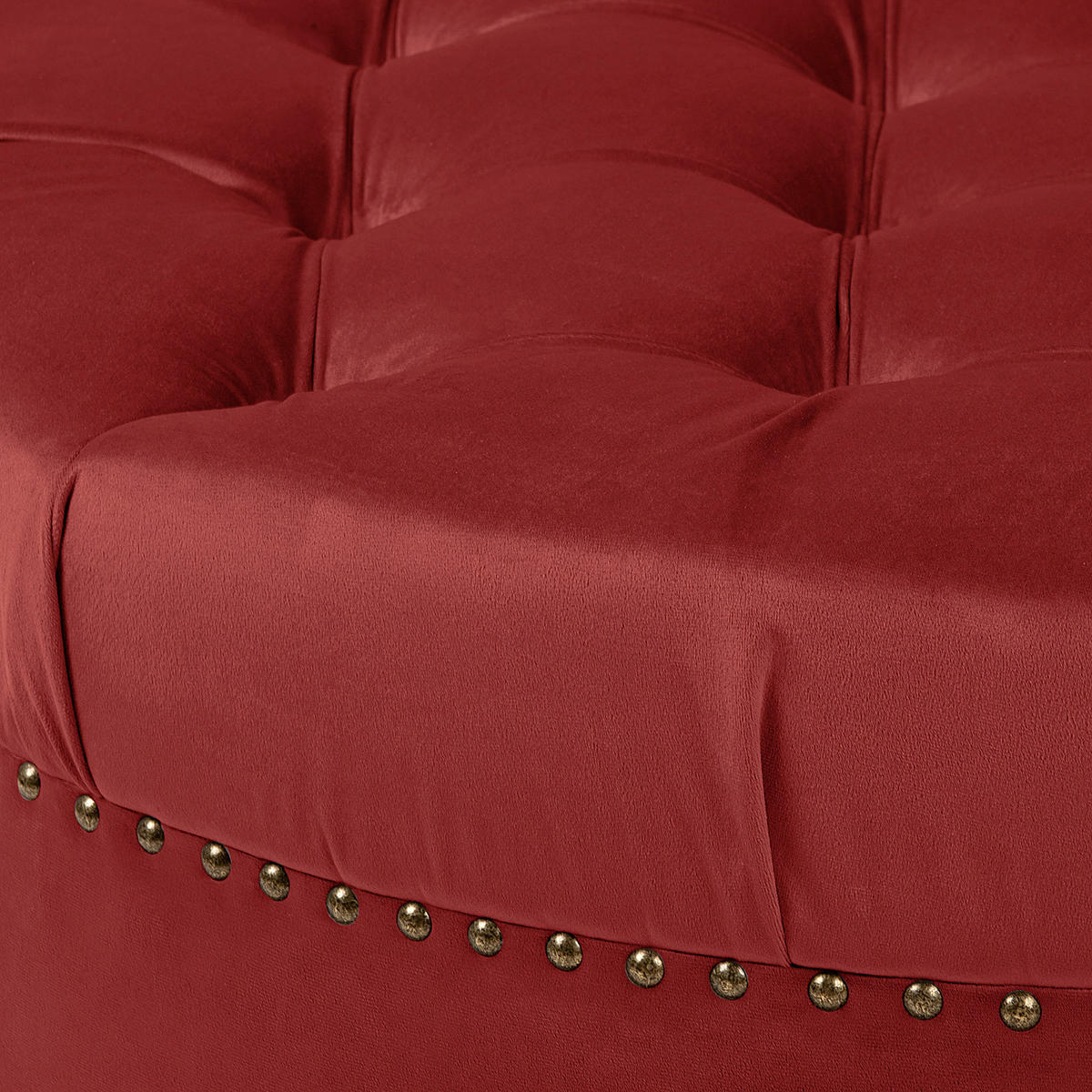 HOCKER Textil Bordeaux  - Bordeaux/Braun, Design, Holz/Textil (80/45/80cm) - Livetastic