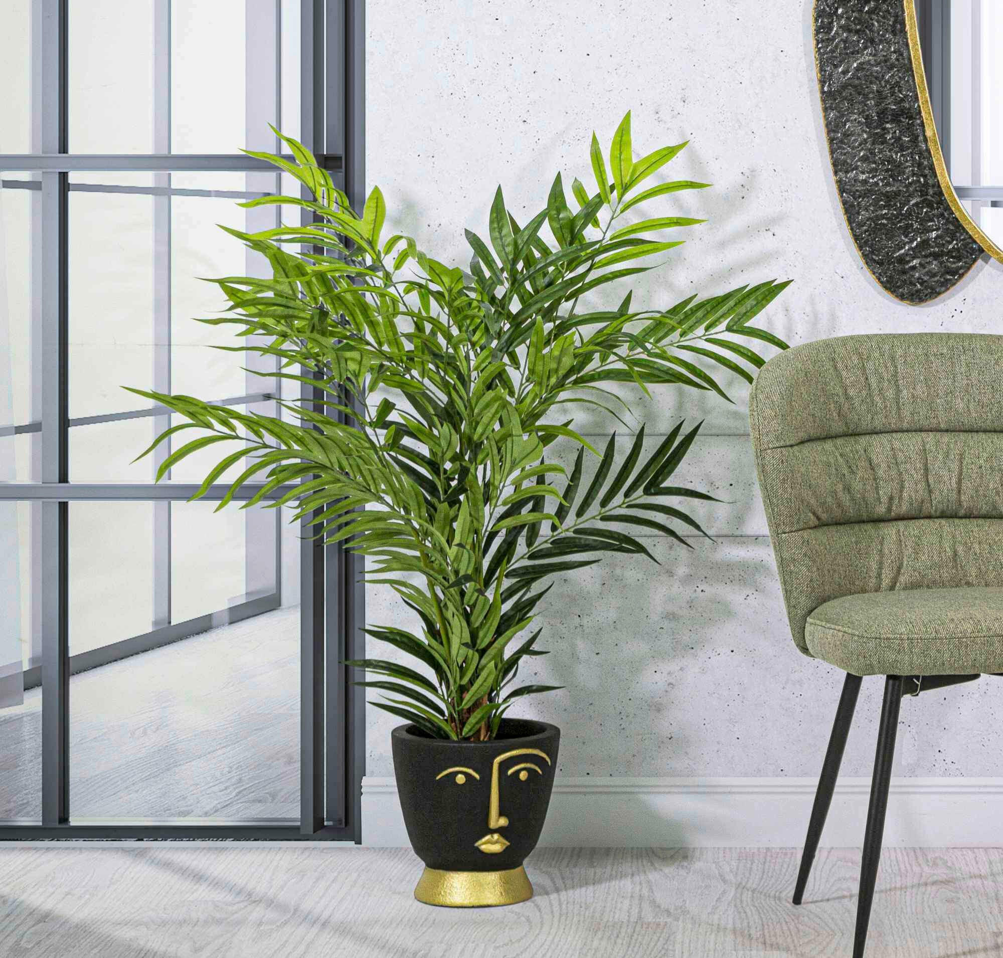 Vase Tribal B  - Goldfarben/Schwarz, Basics, Kunststoff (25/25/25cm)