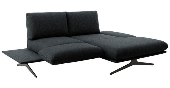 ECKSOFA  in Flachgewebe Anthrazit  234/155 cm  - Anthrazit/Schwarz, Design, Textil/Metall (234/155cm) - Dieter Knoll