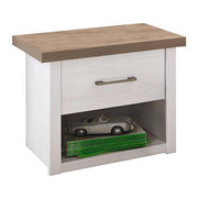 NACHTKÄSTCHEN in Trüffeleichefarben, Weiß - Trüffeleichefarben/Graphitfarben, LIFESTYLE, Holzwerkstoff/Metall (51/46/43cm) - Carryhome