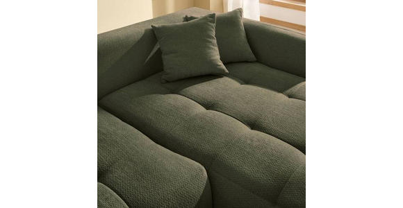 ECKSOFA in Chenille Dunkelgrün  - Dunkelgrün/Schwarz, MODERN, Kunststoff/Textil (276/172cm) - Hom`in