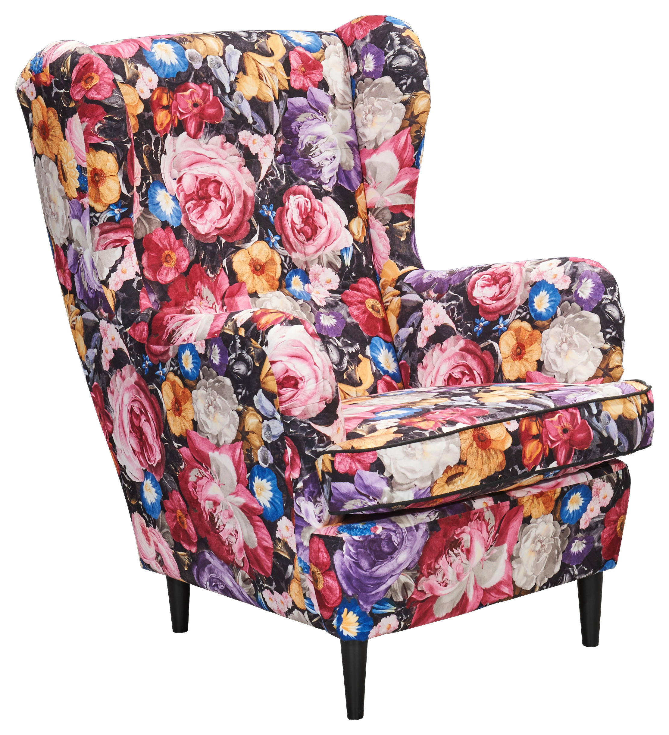 SESSEL in Mikrovelours Multicolor  - Multicolor/Schwarz, KONVENTIONELL, Holz/Textil (78/102/98cm) - MID.YOU