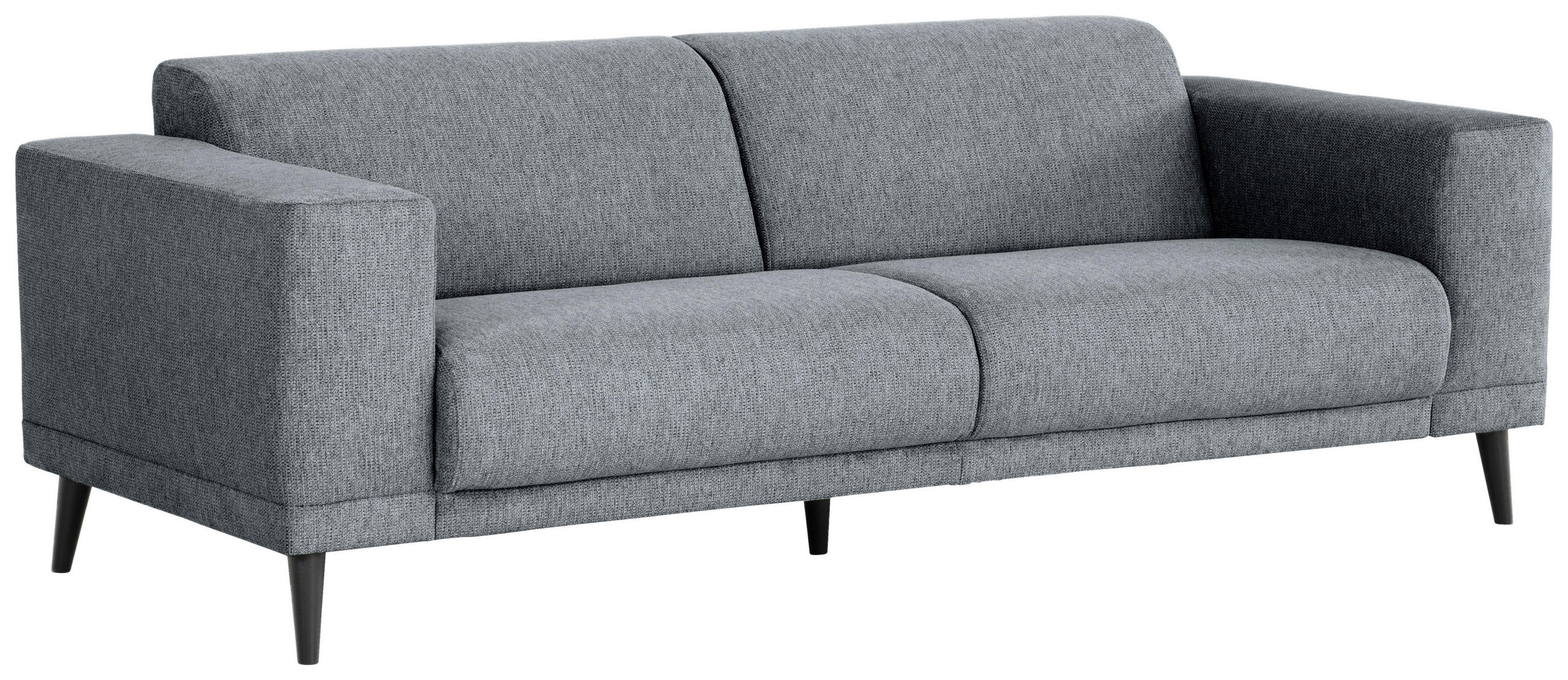 3-SITZER-SOFA Webstoff Grau  - Schwarz/Grau, Design, Holz/Textil (218/77/93cm) - MID.YOU