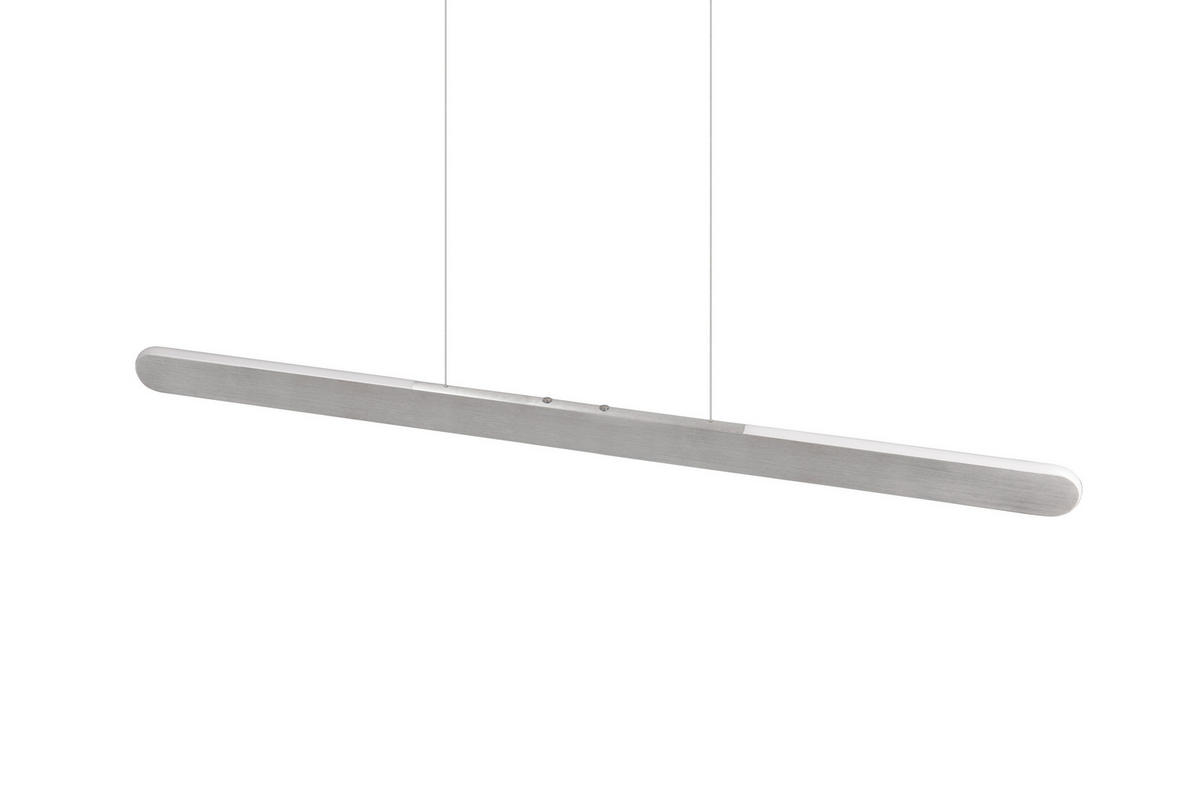 LED-PENDELLEUCHTE Helios 100/8,5/150 cm   - Alufarben/Weiß, Design, Kunststoff/Metall (100/8,5/150cm) - Trio Leuchten