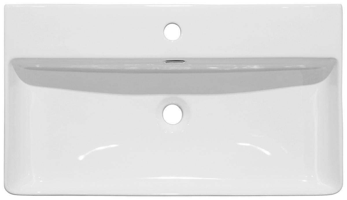 WASCHBECKEN 81/13/42 cm  - Weiß, Basics, Keramik (81/13/42cm) - Linea Natura