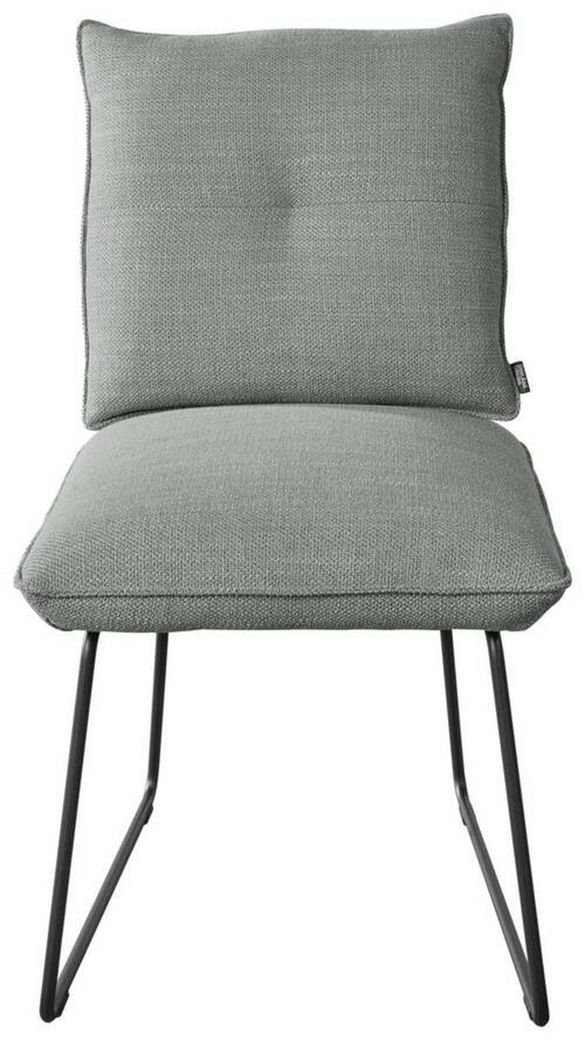STUHL - Platinfarben/Schwarz, Design, Textil/Metall (51/90/70cm) - Dieter Knoll