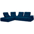 ECKSOFA in Struktur Blau  233/313 cm  - Blau/Schwarz, Design, Kunststoff/Textil (233/313cm) - Emilio Belluti