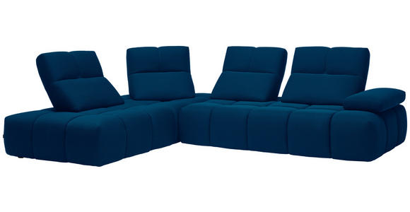 ECKSOFA in Struktur Blau 233/313 cm - Blau/Schwarz, Design, Kunststoff/Textil (233/313cm) - Emilio Belluti