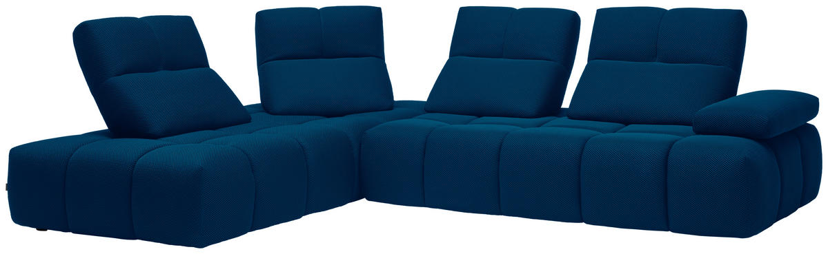 ECKSOFA  in Struktur Blau  233/313 cm  - Blau/Schwarz, Design, Kunststoff/Textil (233/313cm) - Belluti