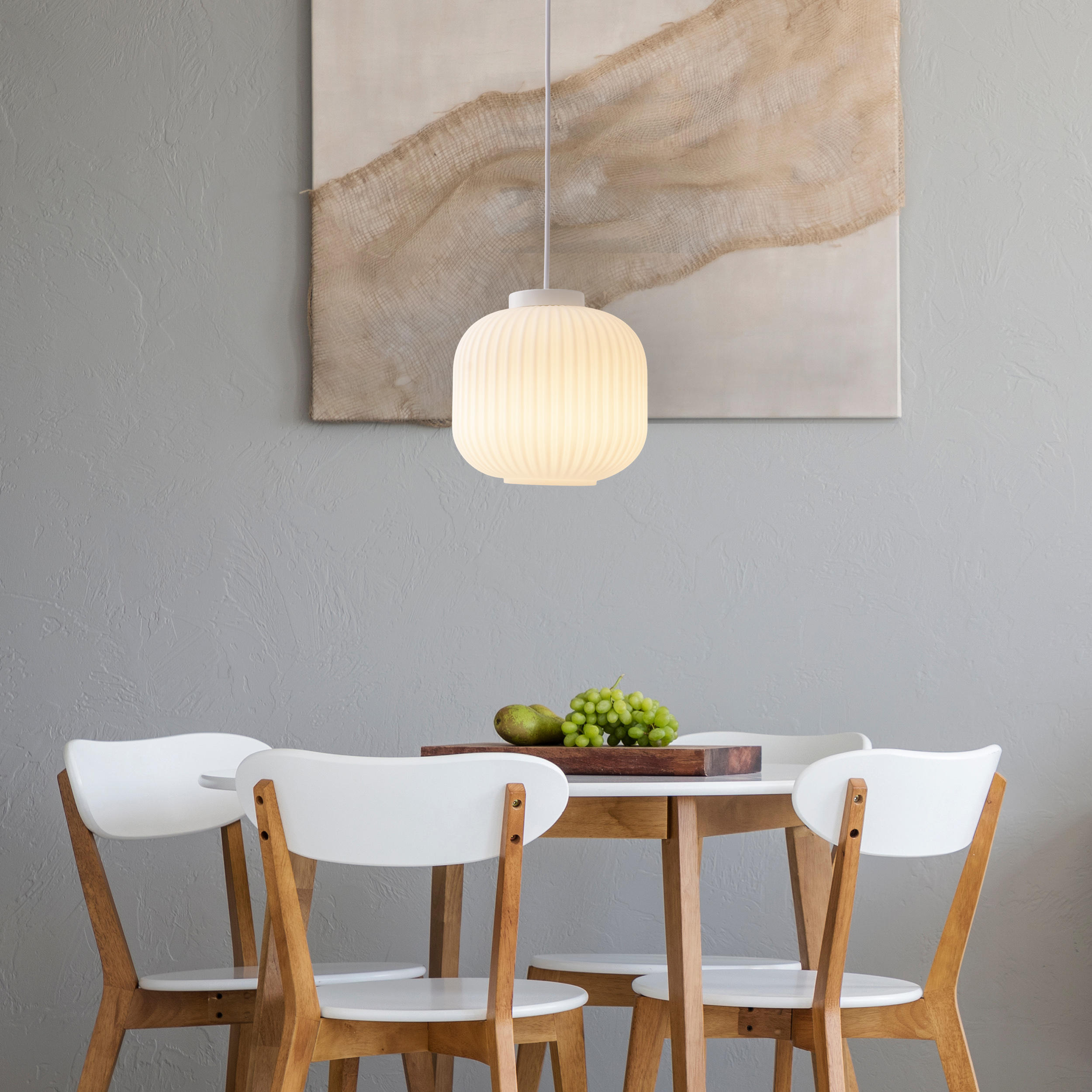 HÄNGELEUCHTE 21/128 cm  - Weiß, Design, Glas/Kunststoff (21/128cm) - Näve