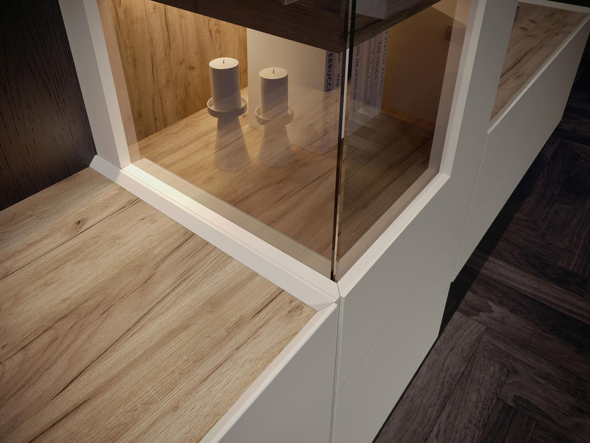 TV-ELEMENT kašmir  - kašmir, Design, kovina/leseni material (206/37/47cm) - Hom`in