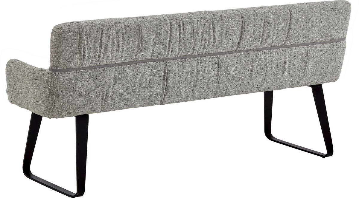 SITZBANK 180/86/68 cm Mikrofaser Grau  - Schwarz/Grau, Design, Textil/Metall (180/86/68cm) - Valdera