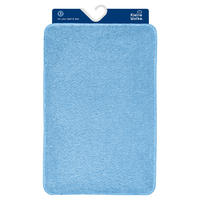 BADETEPPICH STAHLBLAU, 2-TLG. Blau 55x85/50x50 cm  - Blau, KONVENTIONELL, Kunststoff/Textil (55x85/50x50cm) - Kleine Wolke