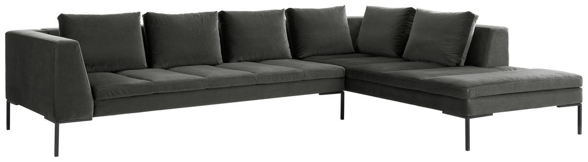 Freisteller von home24 ECKSOFA Grün Velours.