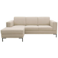 ECKSOFA in Webstoff Beige  214/146 cm  - Beige/Schwarz, Design, Textil/Metall (214/146cm) - LOOKS by W.Joop