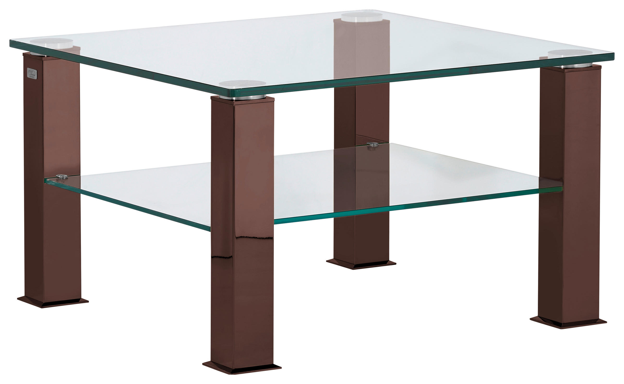 COUCHTISCH Kristallglas 75/75/42,5 cm quadratisch Braun  - Braun, Design, Glas/Kunststoff (75/75/42,5cm)