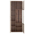 VITRINE in Anthrazit, Eichefarben  - Eichefarben/Anthrazit, KONVENTIONELL, Glas/Holzwerkstoff (75/207/38cm) - Cantus