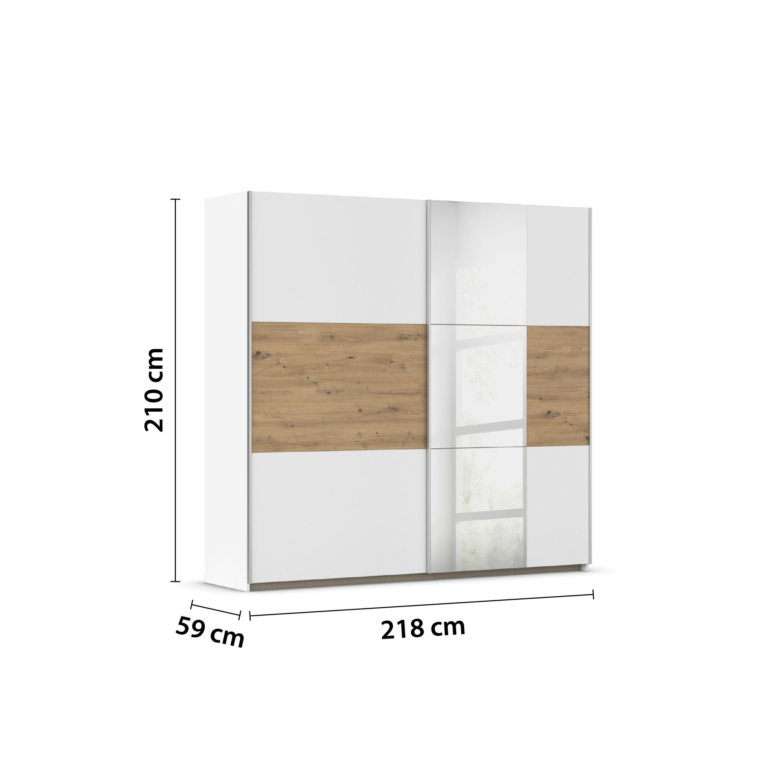 XXXLutz Schlafzimmer Weiß, Eiche Artisan 218 cm
