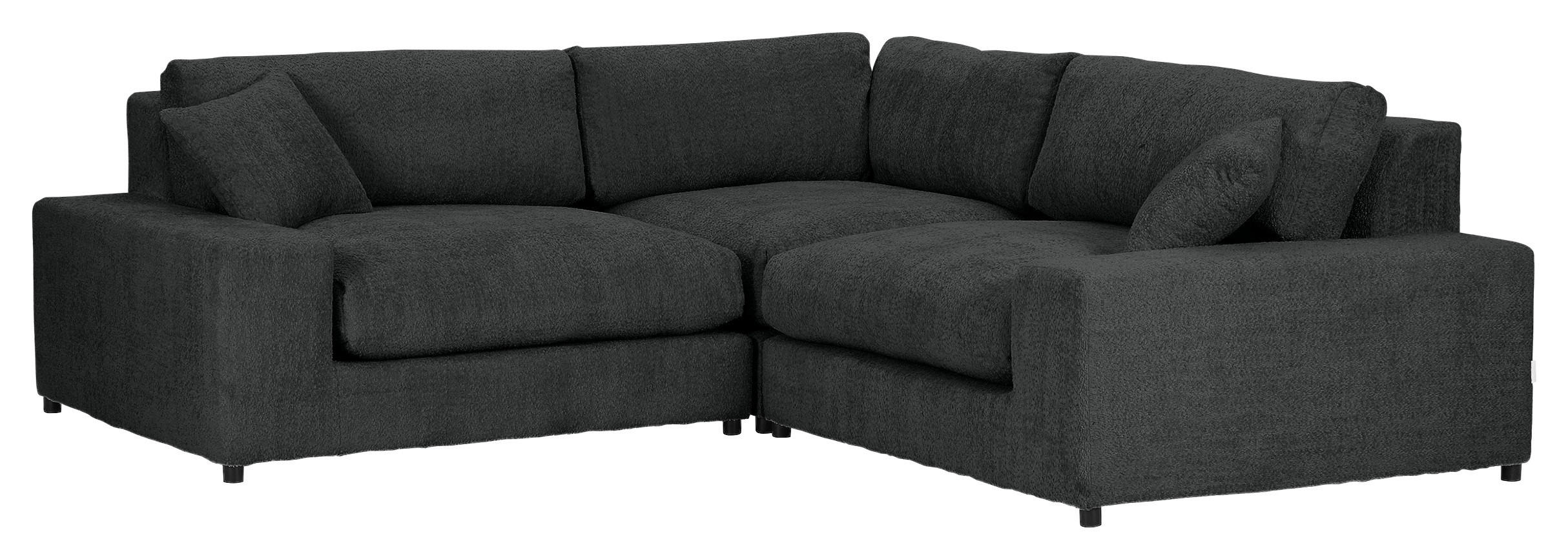 ECKSOFA  Anthrazit Bouclé  - Greige/Anthrazit, MODERN, Kunststoff/Textil (255/255cm) - Landscape