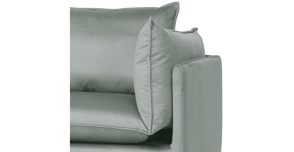 ECKSOFA in Samt Hellgrau  - Hellgrau/Schwarz, Design, Textil/Metall (200/241cm) - Carryhome