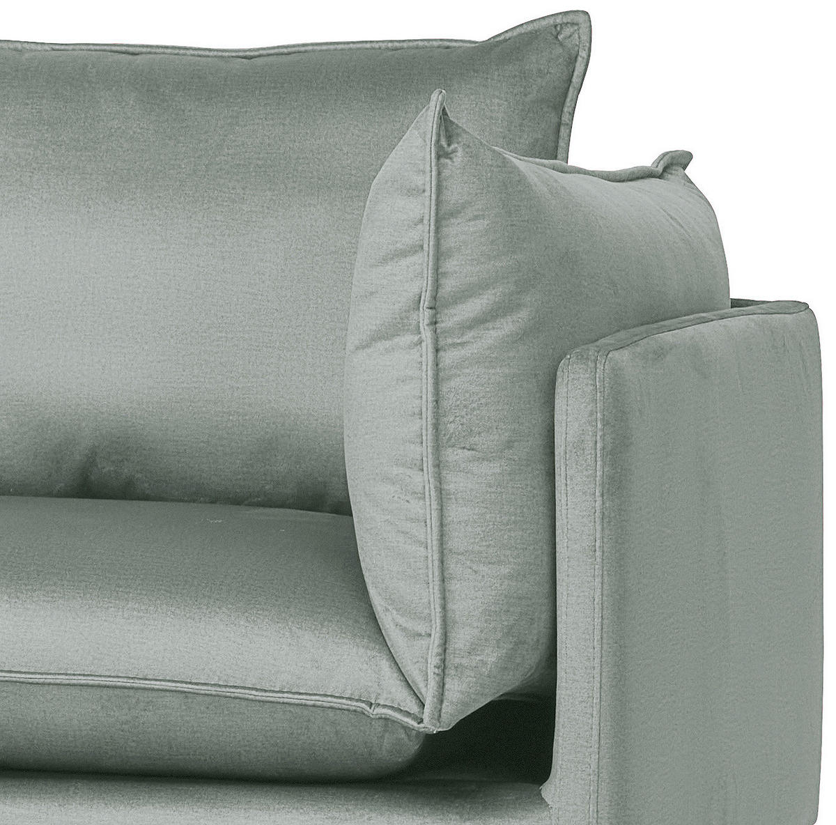 HÖRNSOFFA i sammet ljusgrå  - ljusgrå/svart, Design, metall/textil (200/241cm) - Carryhome