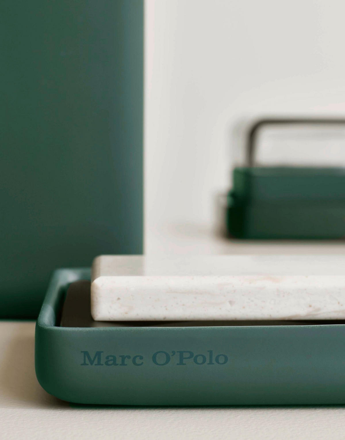 POSODICA ZA MILO - temno zelena, Design, kamen (10.5/10.5/2.1cm) - Marc O'Polo