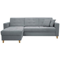 ECKSOFA  Chenille Grau  - Naturfarben/Grau, Design, Holz/Textil (160/231cm) - Livetastic
