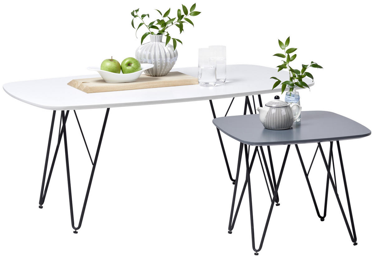 KISASZTAL fém, faalapú anyag 50/50/42 cm  - fekete/sötétszürke, Design, faalapú anyag/fém (50/50/42cm) - Carryhome