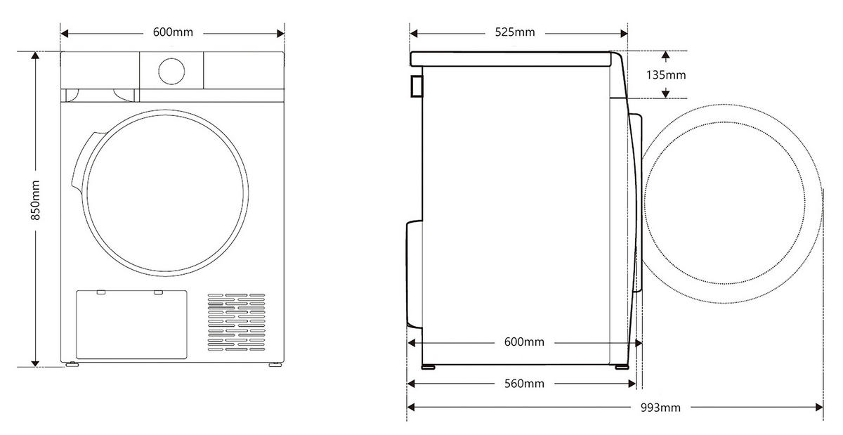 WÄRMEPUMPENTROCKNER WPTL85LDWBA  - Weiß, Basics, Kunststoff/Metall (60/84,5/59,5cm) - Mican