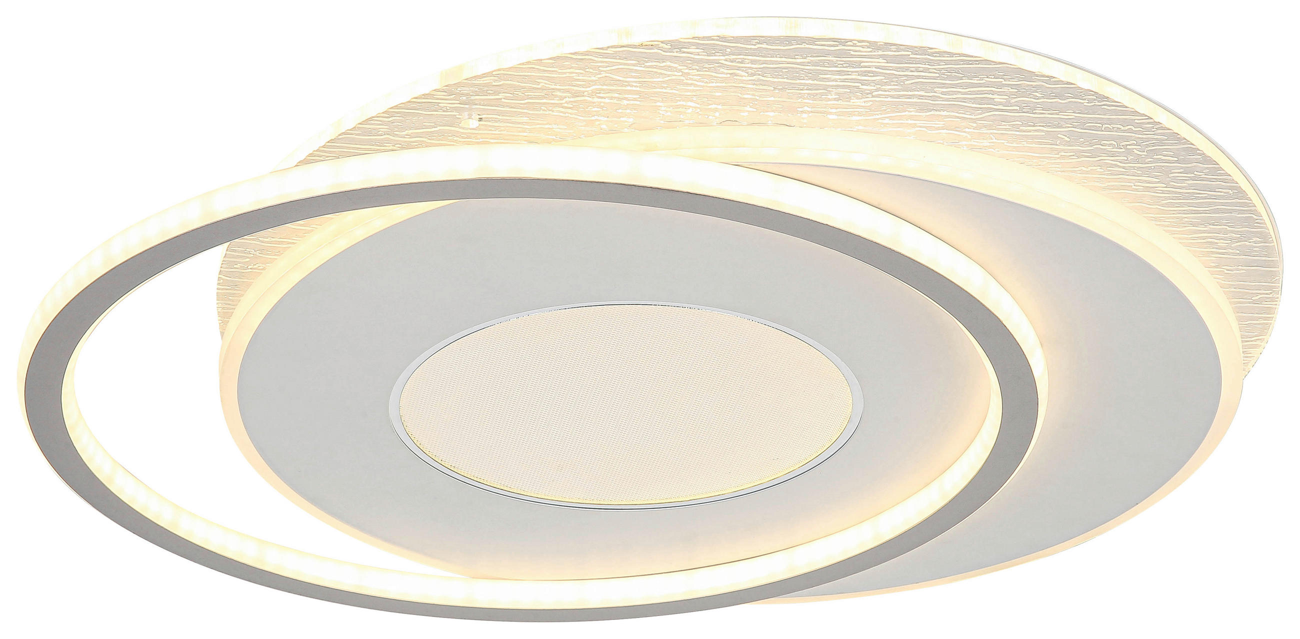 DECKENLEUCHTE 44/48/5 cm   - Chromfarben/Alufarben, Trend, Kunststoff/Metall (44/48/5cm) - Novel