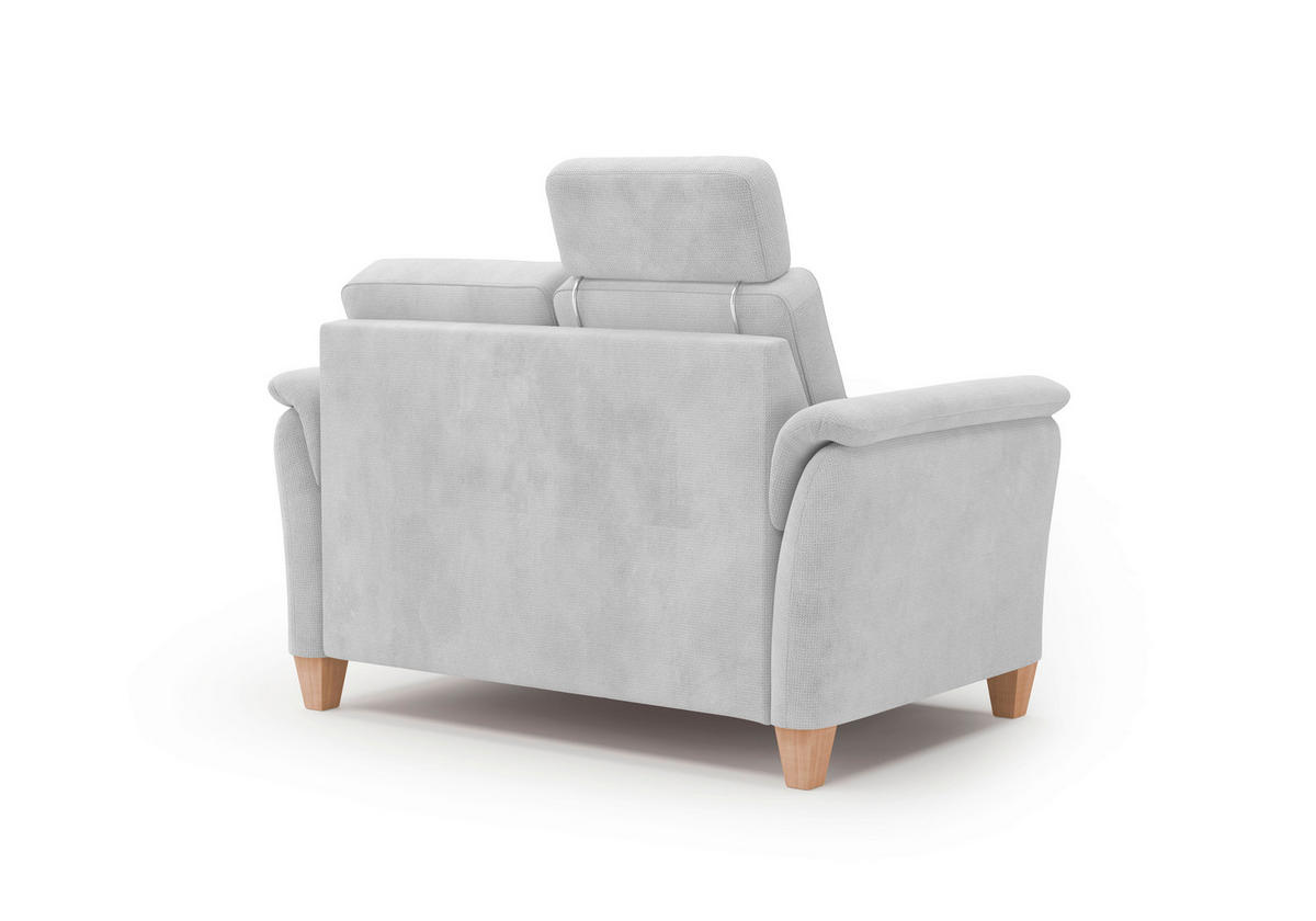 2-SITZER-SOFA in Flachgewebe Silberfarben  - Eichefarben/Silberfarben, KONVENTIONELL, Holz/Textil (149/89/89cm) - Sit & More