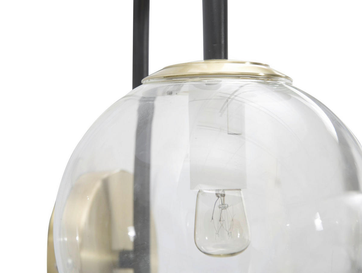 WANDLEUCHTE 36/24/45 cm  - Goldfarben/Schwarz, Trend, Glas/Metall (36/24/45cm) - Mauro Ferretti