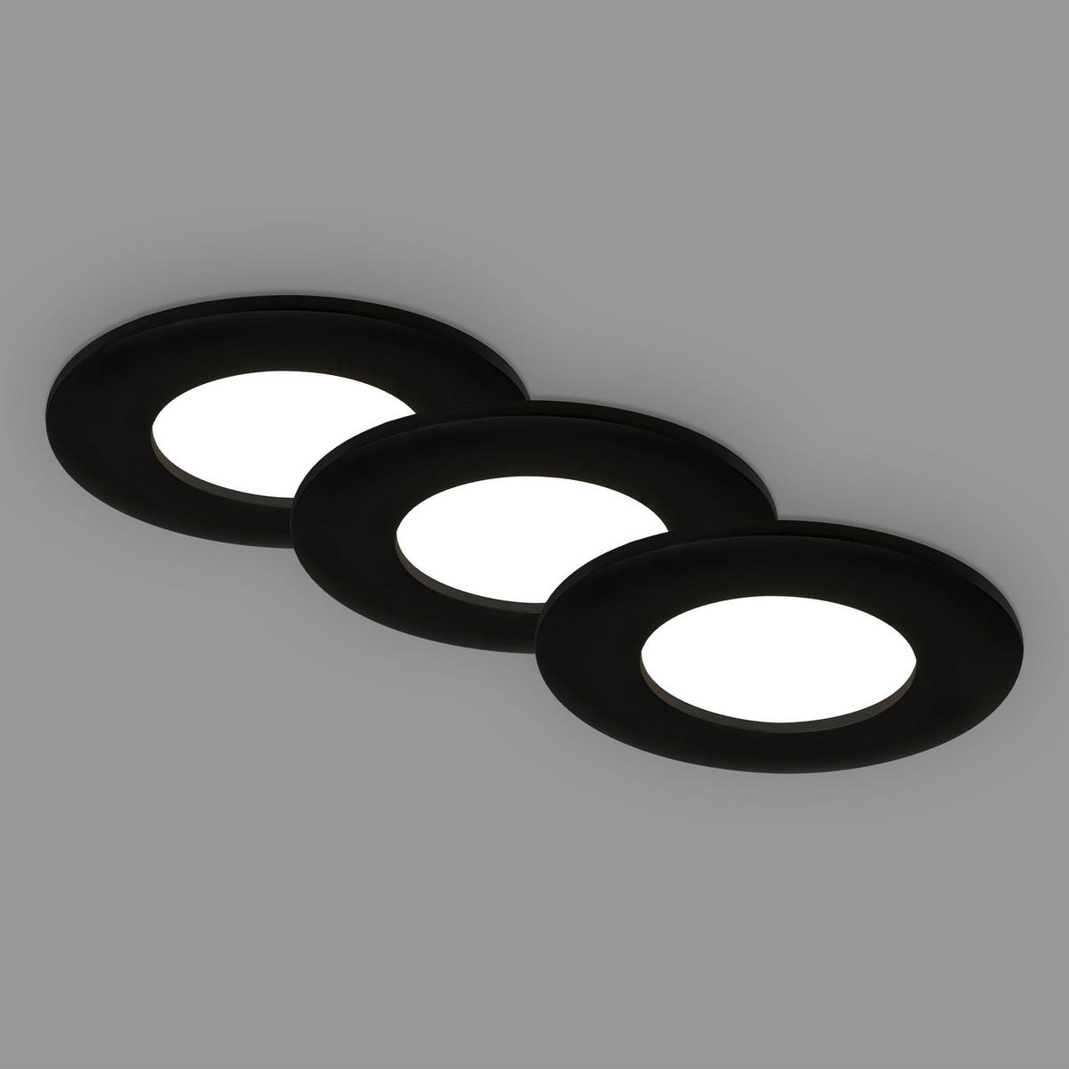 KUPAONSKA SVJETILJKA UGRADBEN  - crna, Basics, plastika (8,5cm)