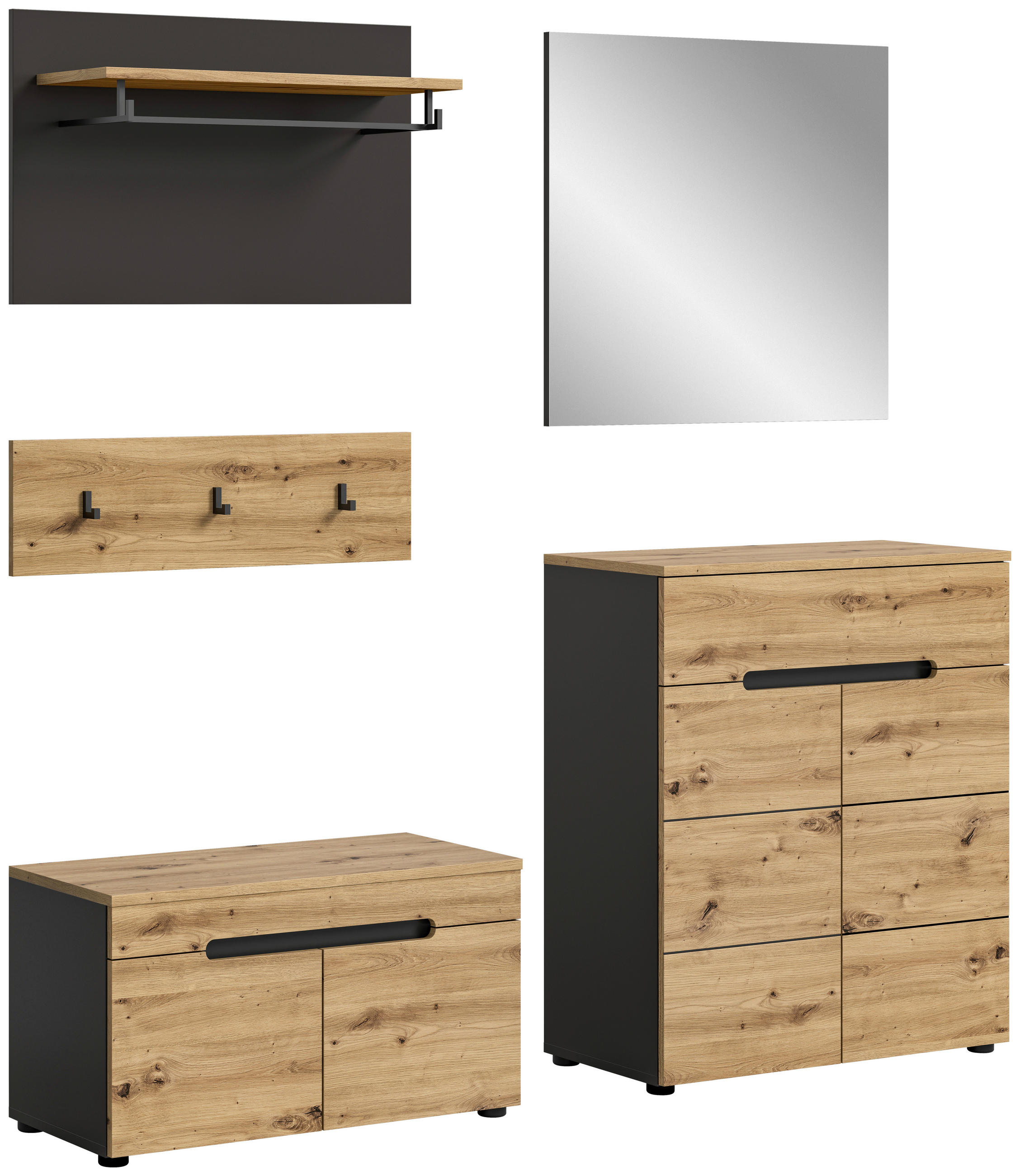 HALLMÖBEL 4 delar i 175/190/37 cm 190/175/37 cm