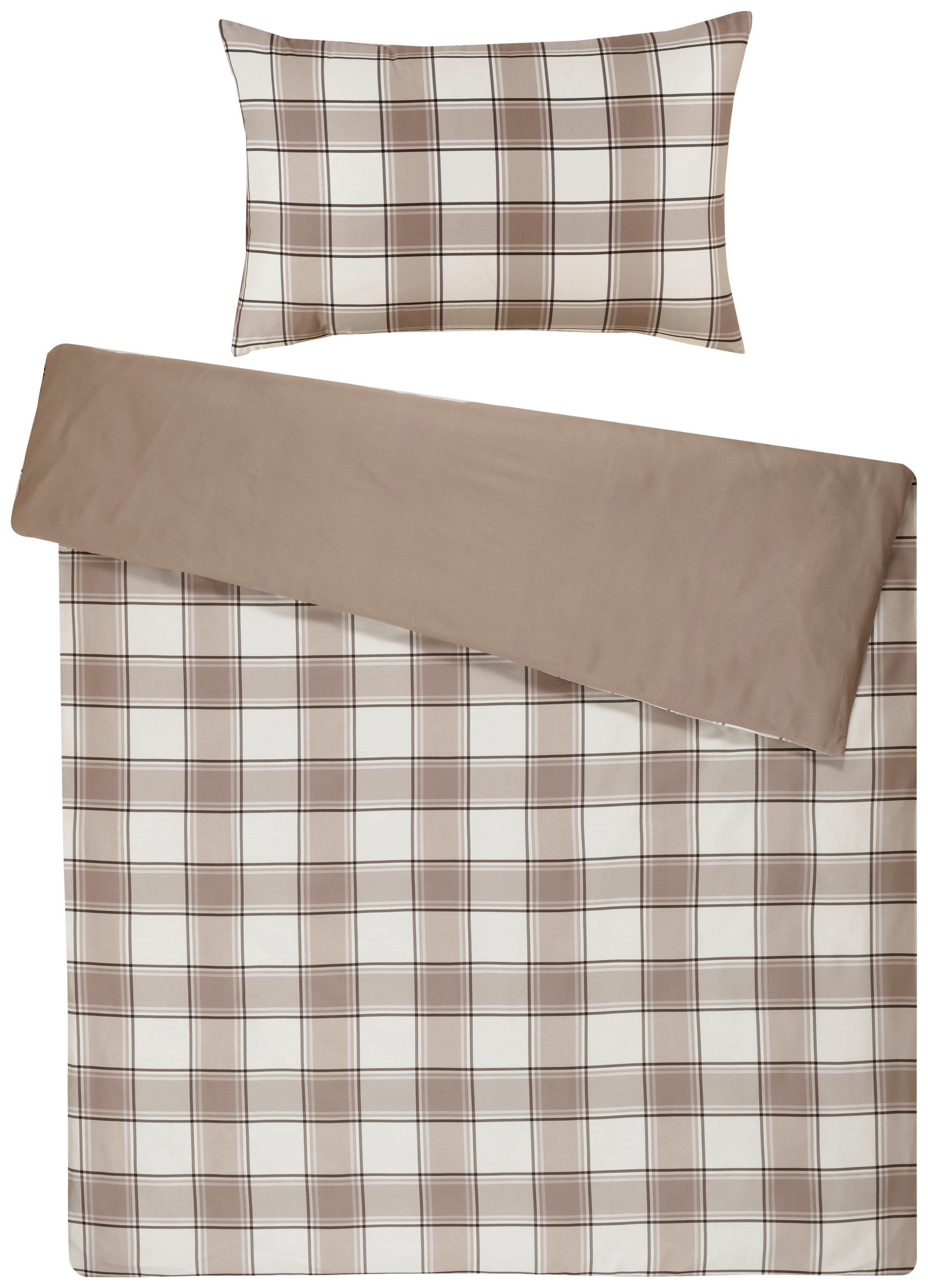 BETTWÄSCHESET Satin 160/210 cm  65 cm/100 cm  - Cappuccino, Basics, Textil (160/210cm) - Ambiente
