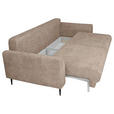 SCHLAFSOFA  mit Liegefunktion, Schlafen auf Sitzhöhe, Rücken echt Chenille Beige  - Beige/Schwarz, KONVENTIONELL, Textil/Metall (235/90/104cm) - Carryhome